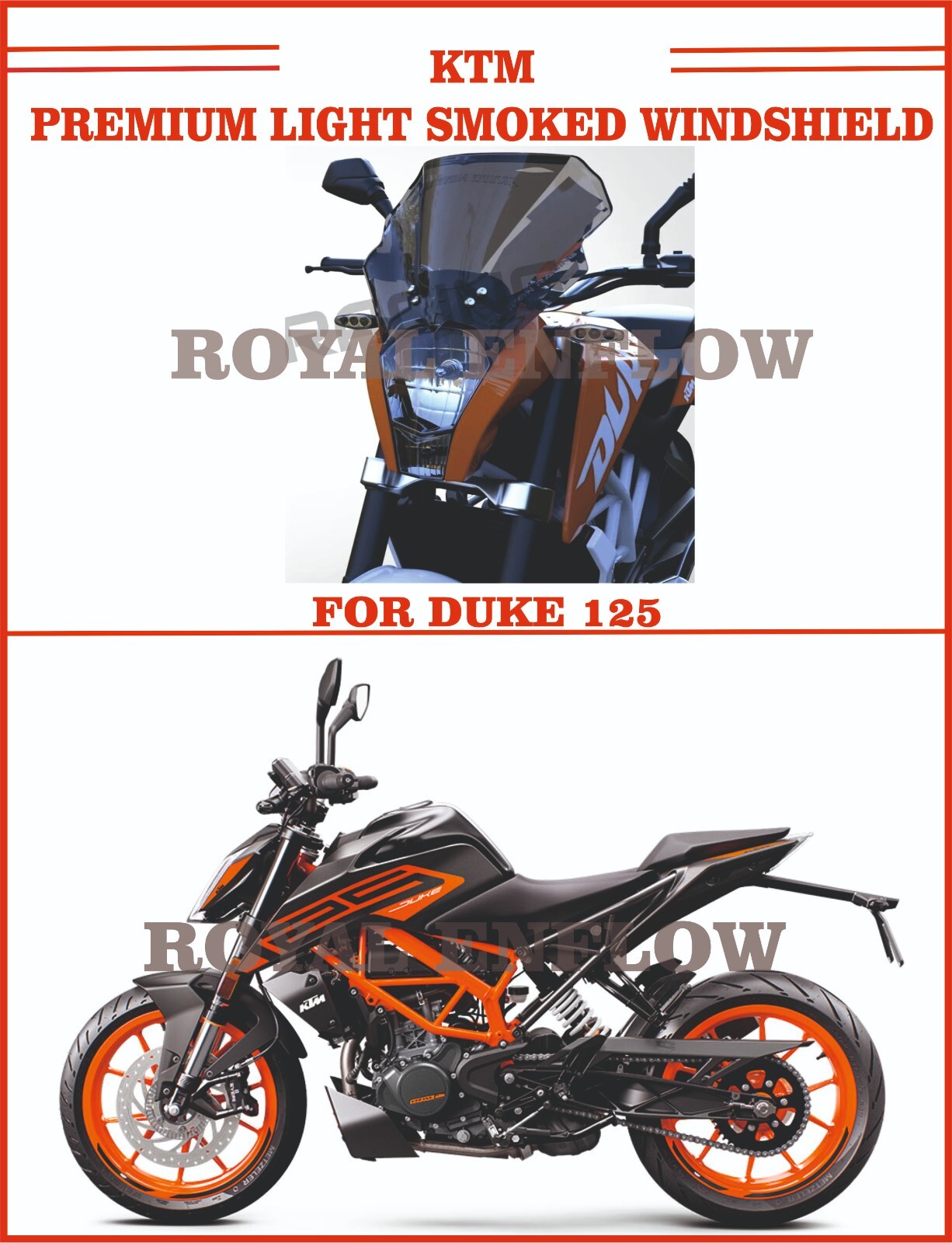 MRA KTM DUKE 125, 200, 390 スモークウインドシールド MRA 4025066144617 Spoiler Windshield for KTM 125 / 200 / 390