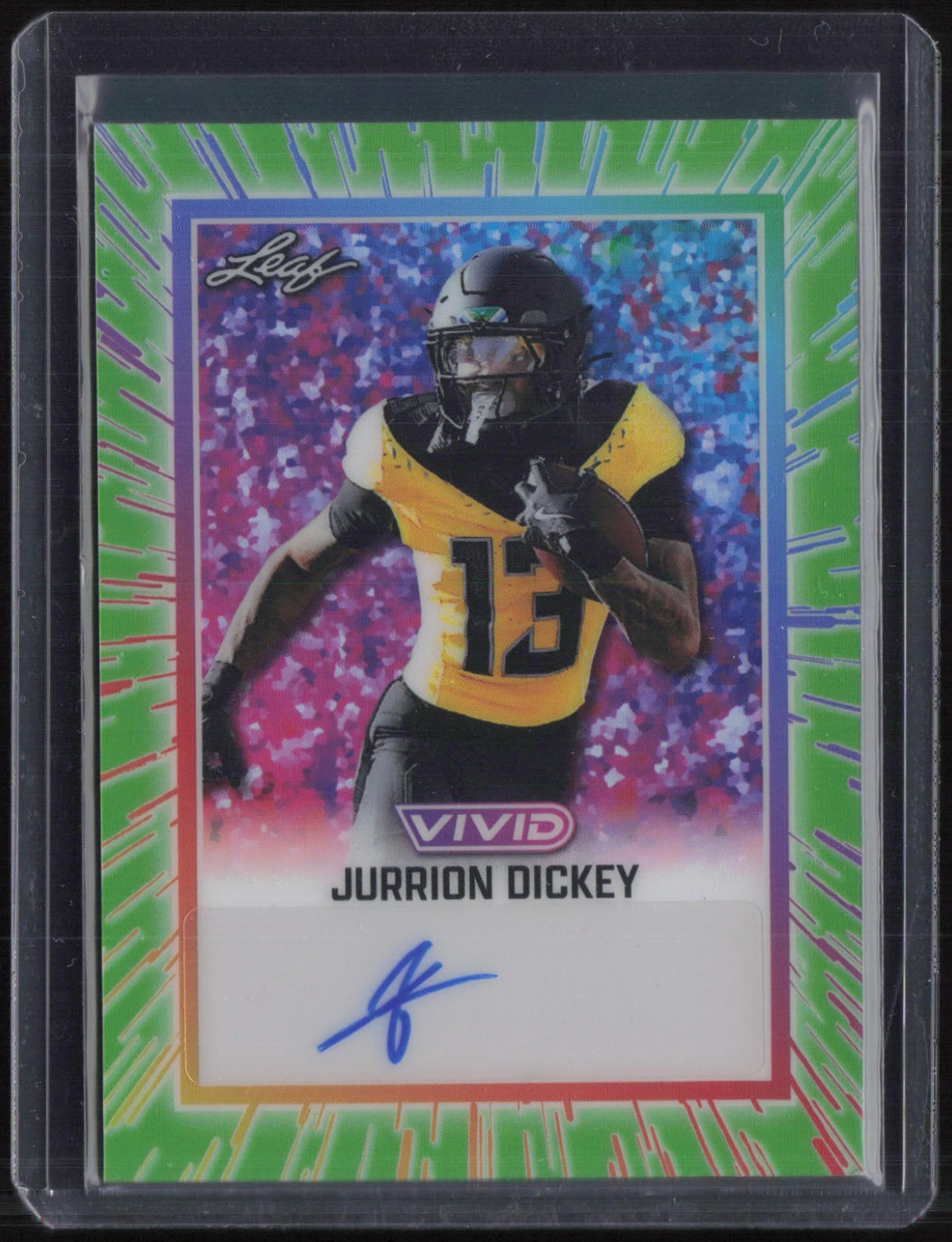 2025 Leaf Vivid Prismatic Green Jurrion Dickey 1/8 Auto Autograph