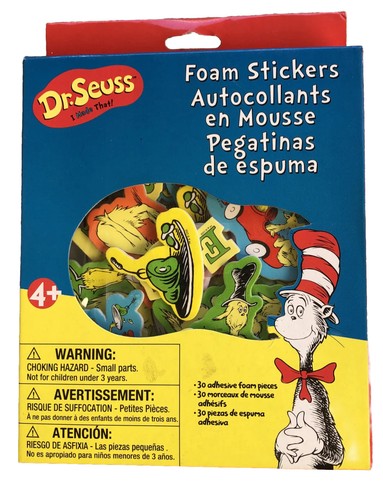 DR. SEUSS - Green Eggs And Ham Foam Stickers - New  30 Adhesive Stickers