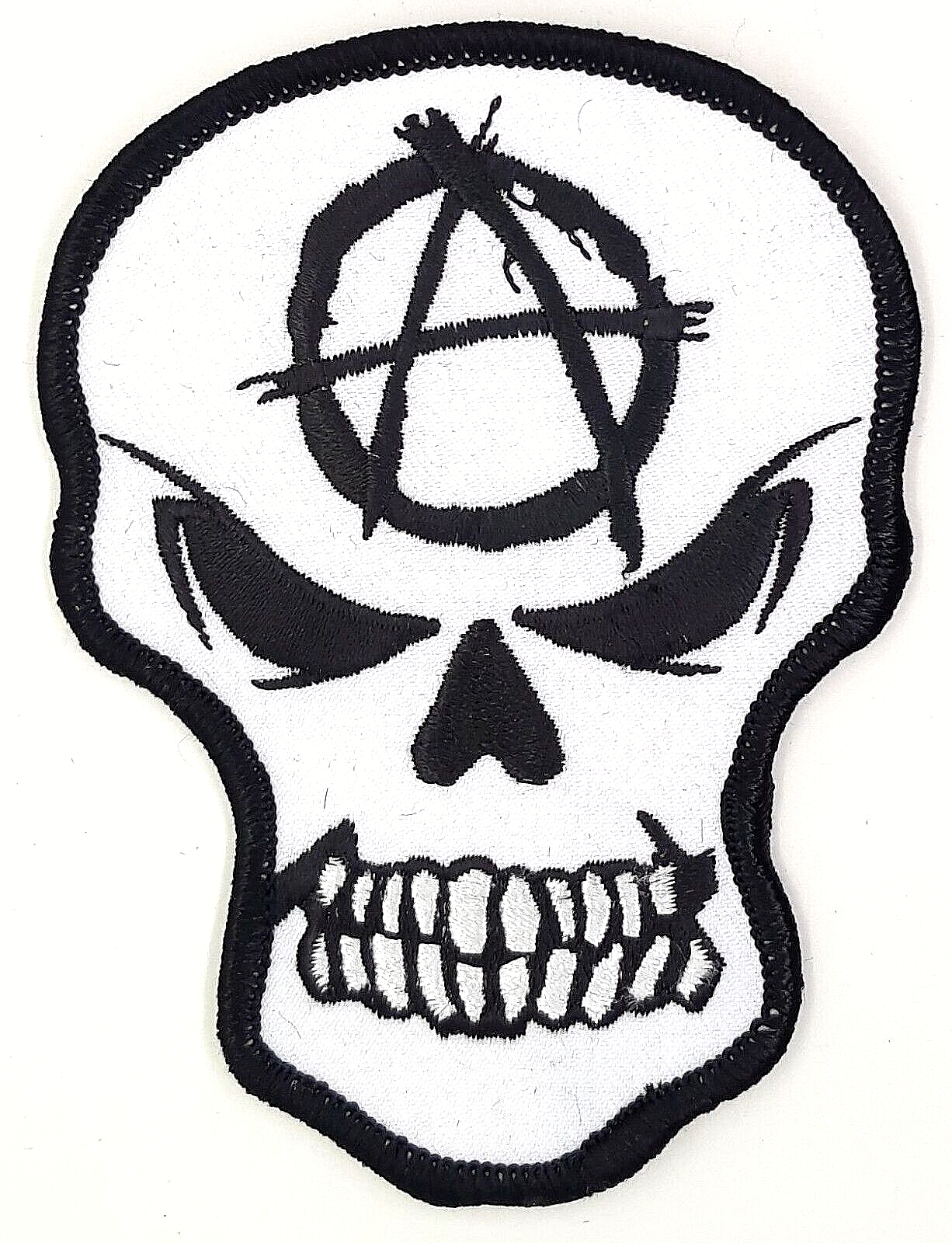 Anarchy Skull Iron On Sew On Embroidered Patch 3 