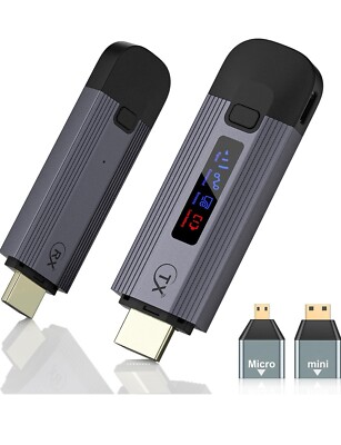 Wireless HDMI Transmitter and Receiver, Plug & Play Portable Wireless HDMI
