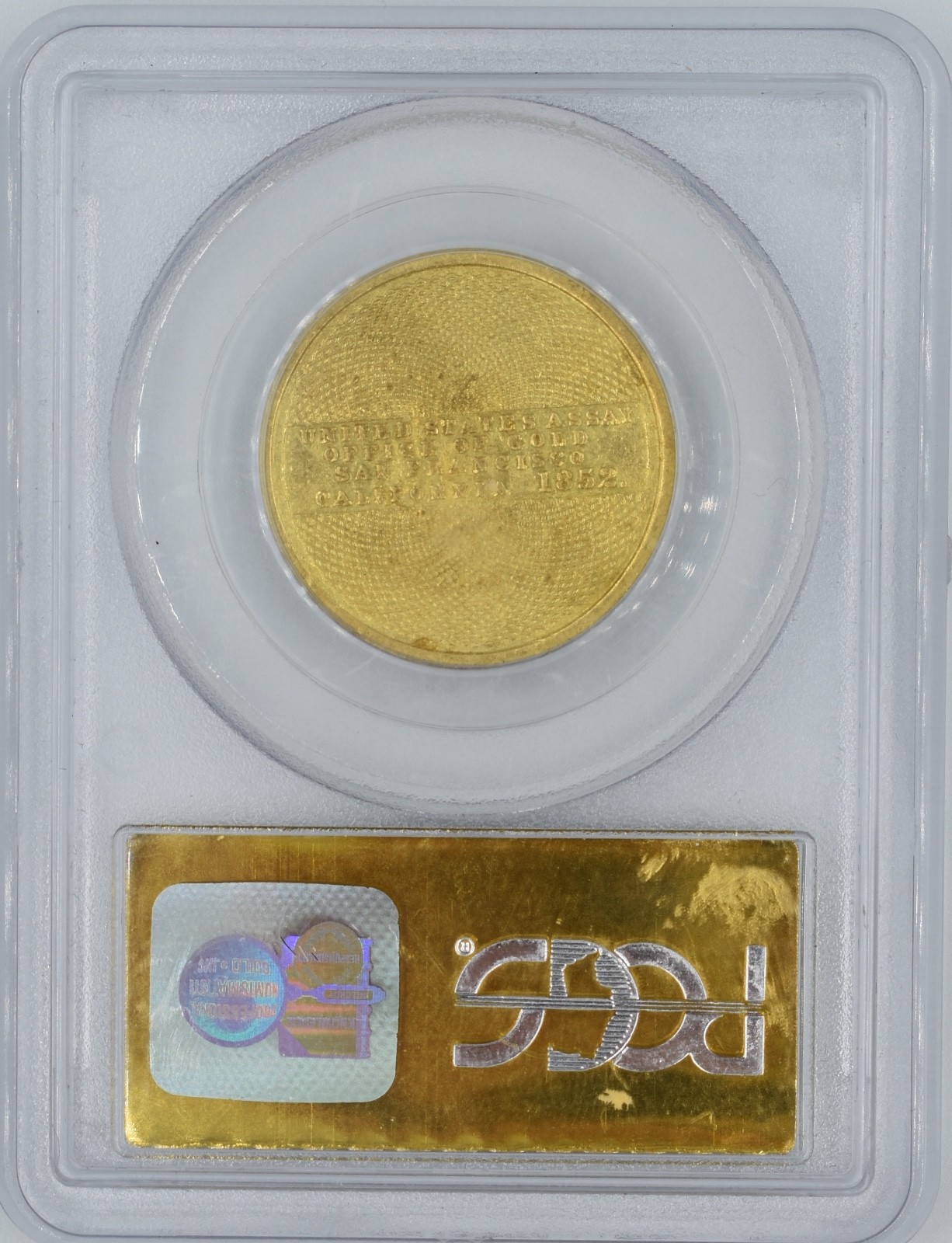 1852 $10 Gold Assay AU 53 CAC PCGS SSCA Central America