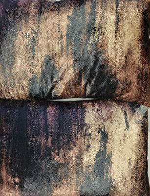2ct Set CALDEIRA Decorative Throw Pillows Black Brown Marble 18x12 UK Luxury