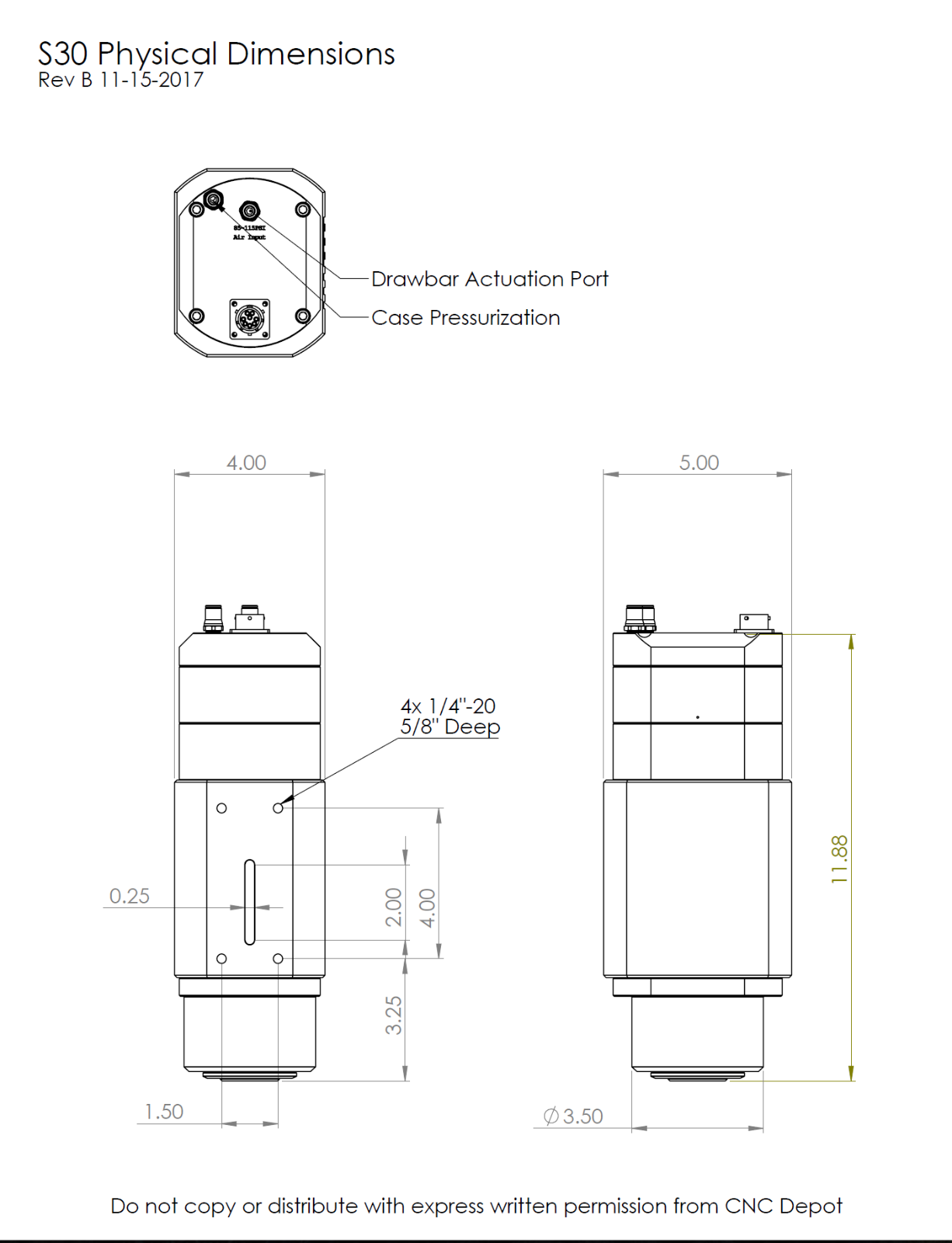 S30 3hp 2.2kw 18,000rpm ISO30 220V ATC CNC Router Machine Spindle, USA MADE!