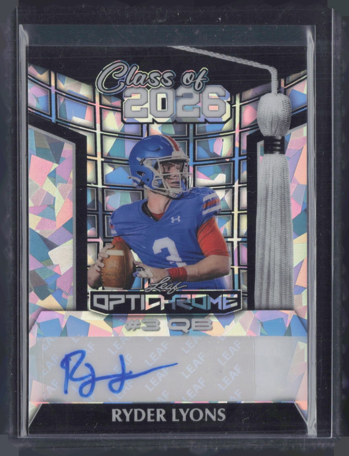 2025 Leaf Optichrome Class Of 2025 Crystal Silver Ryder Lyons /10 Auto RC Rookie