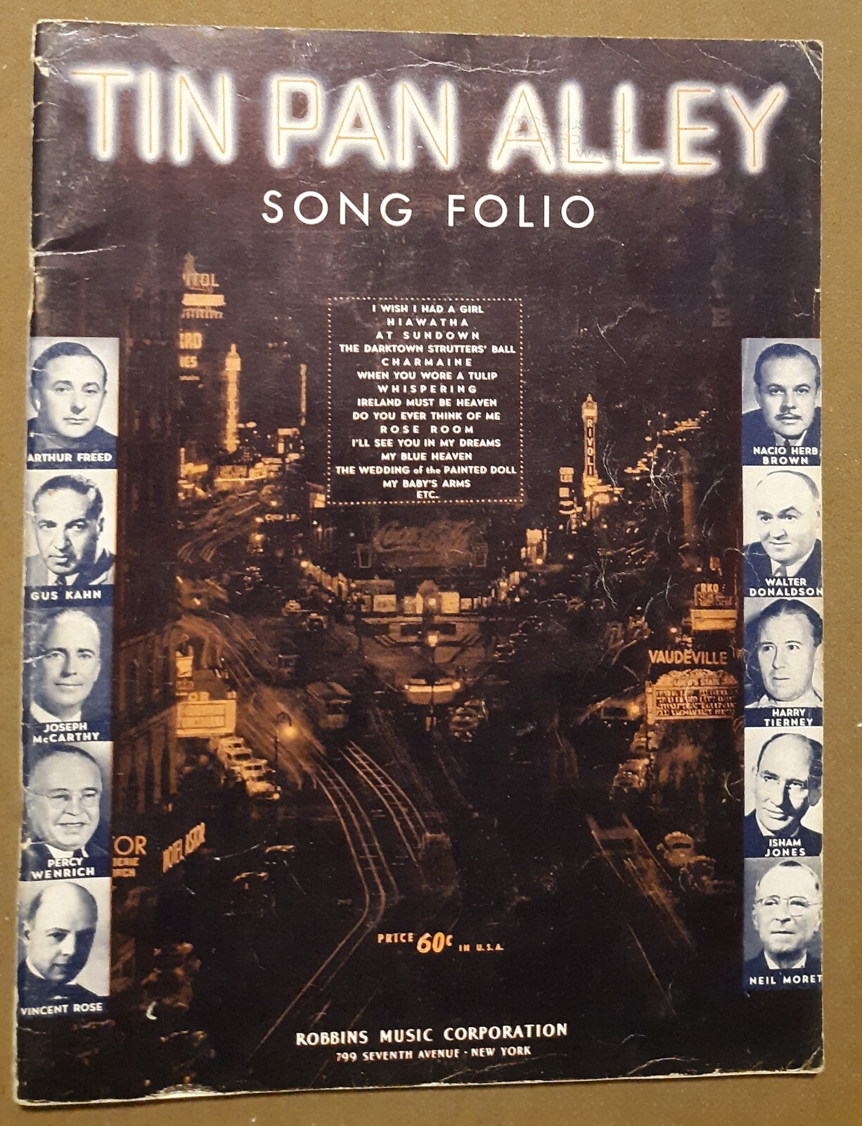 Tin Pan Alley Song Folio for Piano & Guitar Sheet Music 1934
