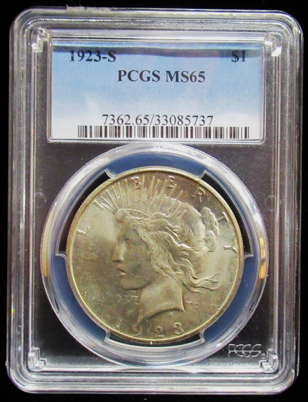 PCGS MS65 1923-S Silver Peace Dollar    