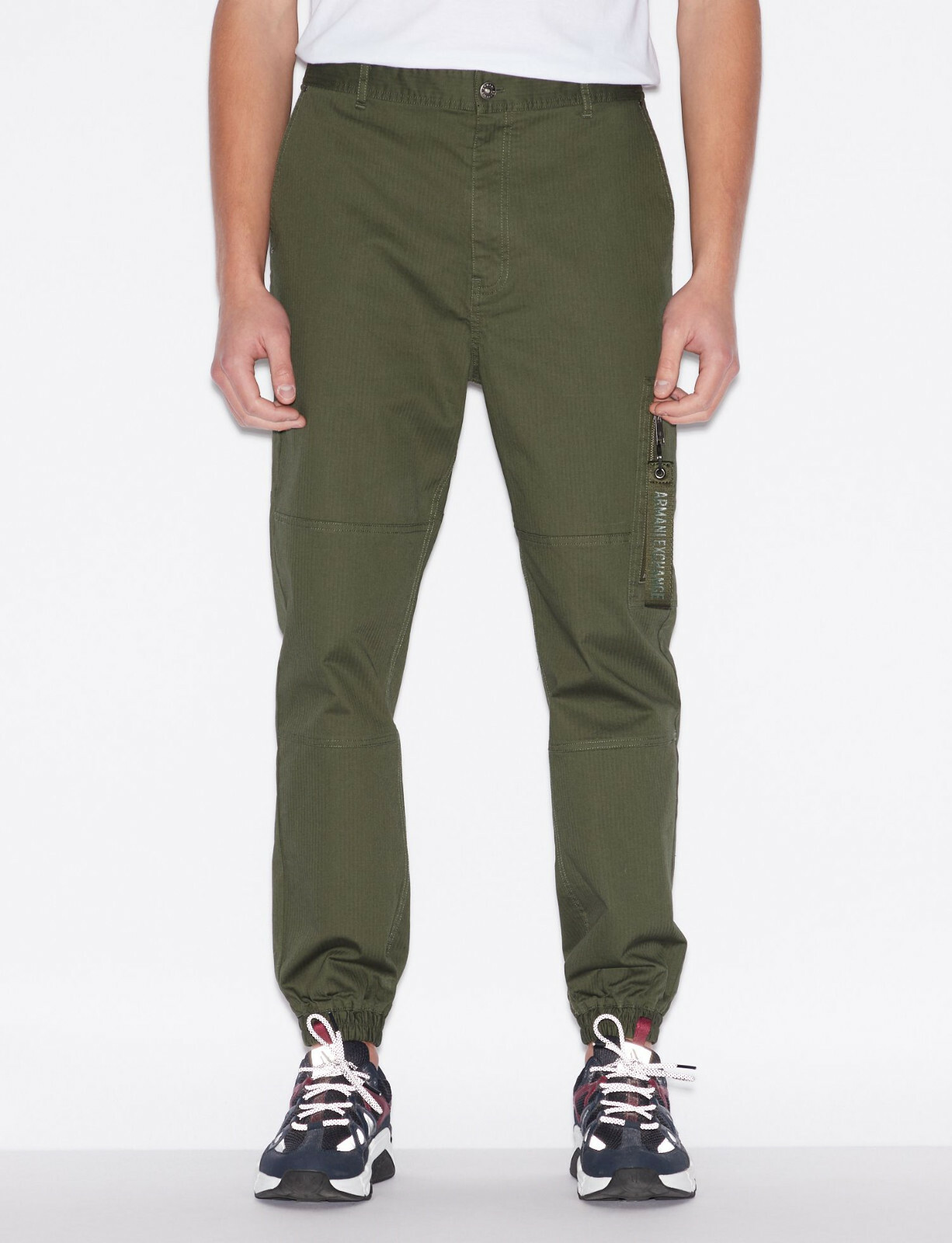 $140 Armani Exchange Men's Stretch Cotton Trouser, Olive Green, 34 | eBay