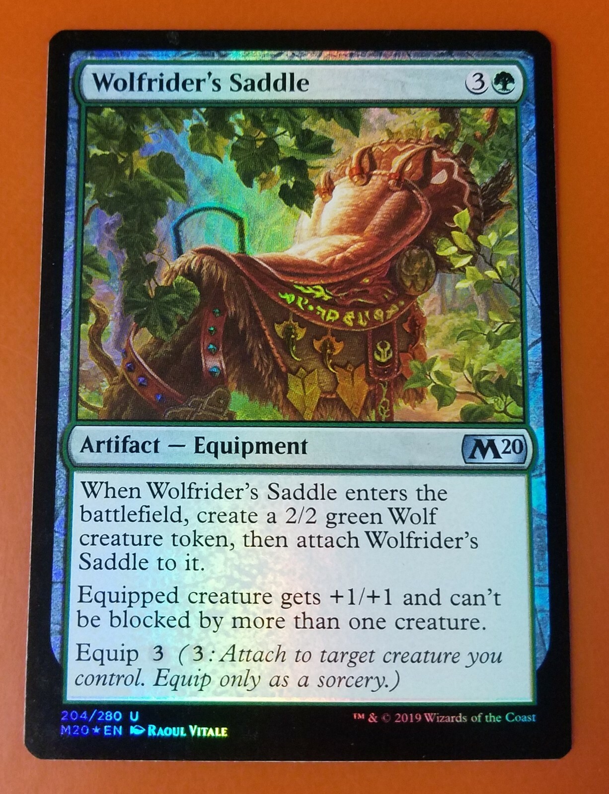 MTG 補充　foil 1x Wolfrider's Saddle | FOIL | M20 Core Set 2020 | MTG Magic