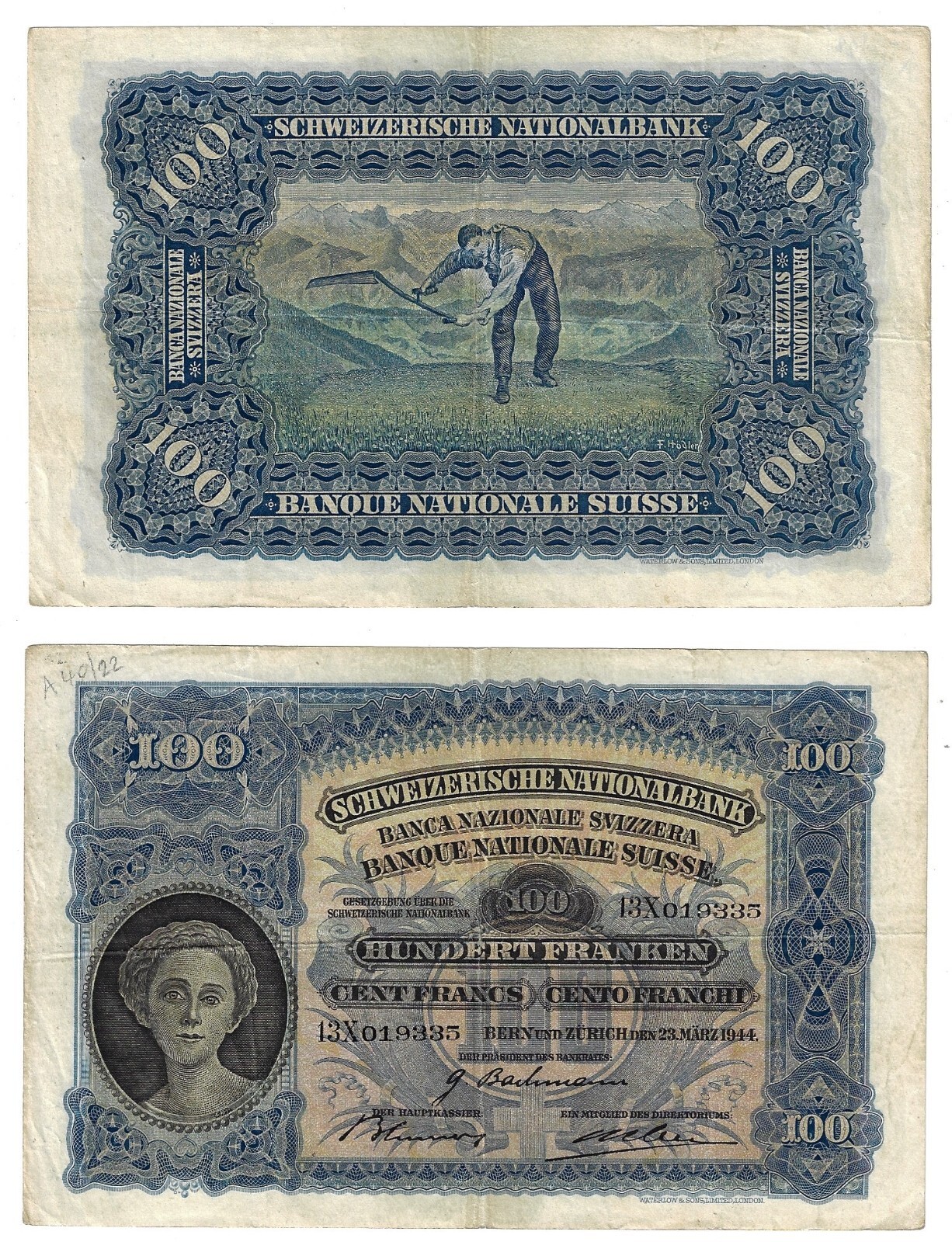 未使用 1944年 フランス 軍票 France 2 フラン francs 紙幣 2 Francs 1944, France WW2 Military banknote, 2 DEUX Francs
