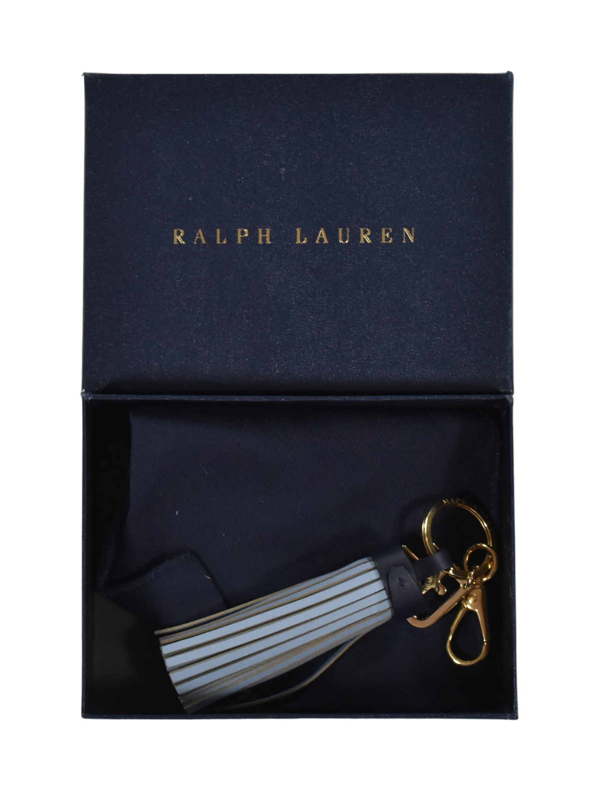 【新品/限定】 RALPH LAUREN PURPLE LABEL キーホルダー Ralph Lauren Purple Label Leather RL Plaque Logo Tassel Key Fob
