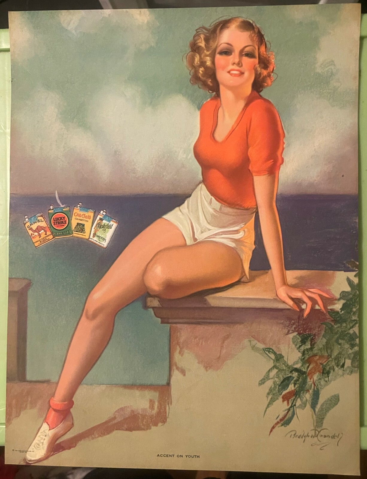 Vintage 1939 Pinup Girl Camel, Lucky Strike, Chesterfield, Old
