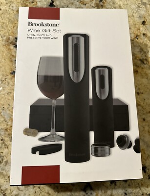 Brookstone Wine Gift Set - 'Open, Enjoy and Preserve Your Wine' -Unused