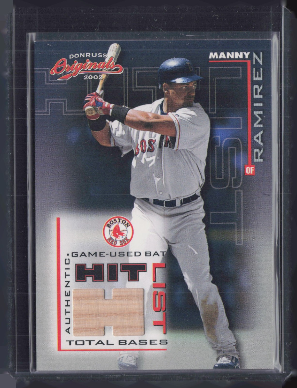 2002 Donruss Originals Hit List Manny Ramirez /346 Game Used Bat