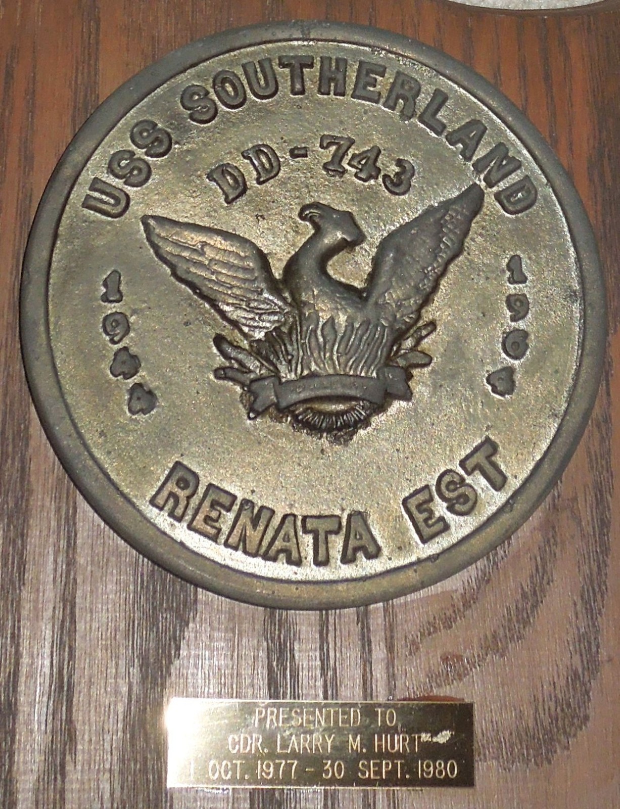 USS Southerland DD-743 Metal Plaque WW2, Korea & Vietnam Wars...Inchon Action