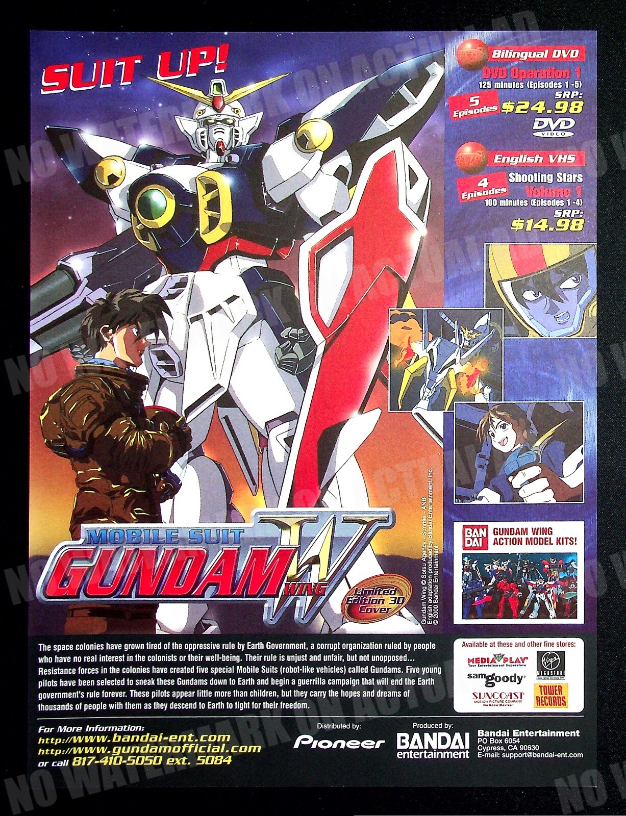 Mobile Suit Gundam Wing Bandai Pioneer Trade Print Magazine