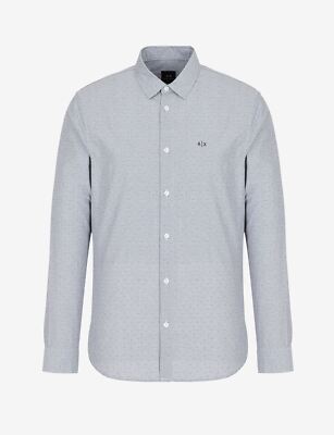 CAMICIA CAMICIE UOMO AX ARMANI EXCHANGE 3LZC33 ZNB9Z GRIGIO ORIGINALE AI 2023