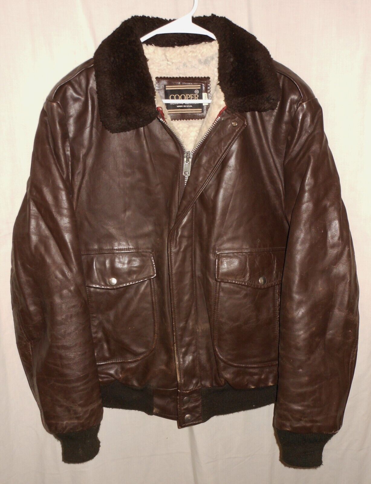 Vintage G-1 Style Bomber Flight Jacket Cooper Military Style Vintage G-1 Style Bomber Flight Jacket Cooper Military Style