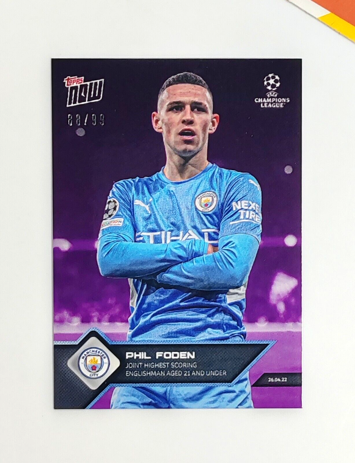 Topps Now Uefa Champions League Phil Foden /99 Manchester