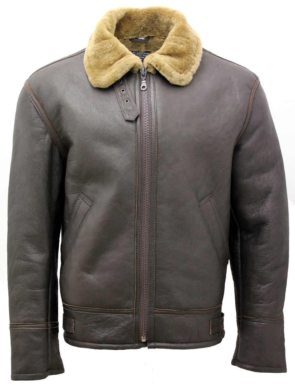 Pre-owned Infinity Men's Ginger B3 Shearling Sheepskin World War 2 Bomber Leather Flying Jacket In Brown With Ginger Fur