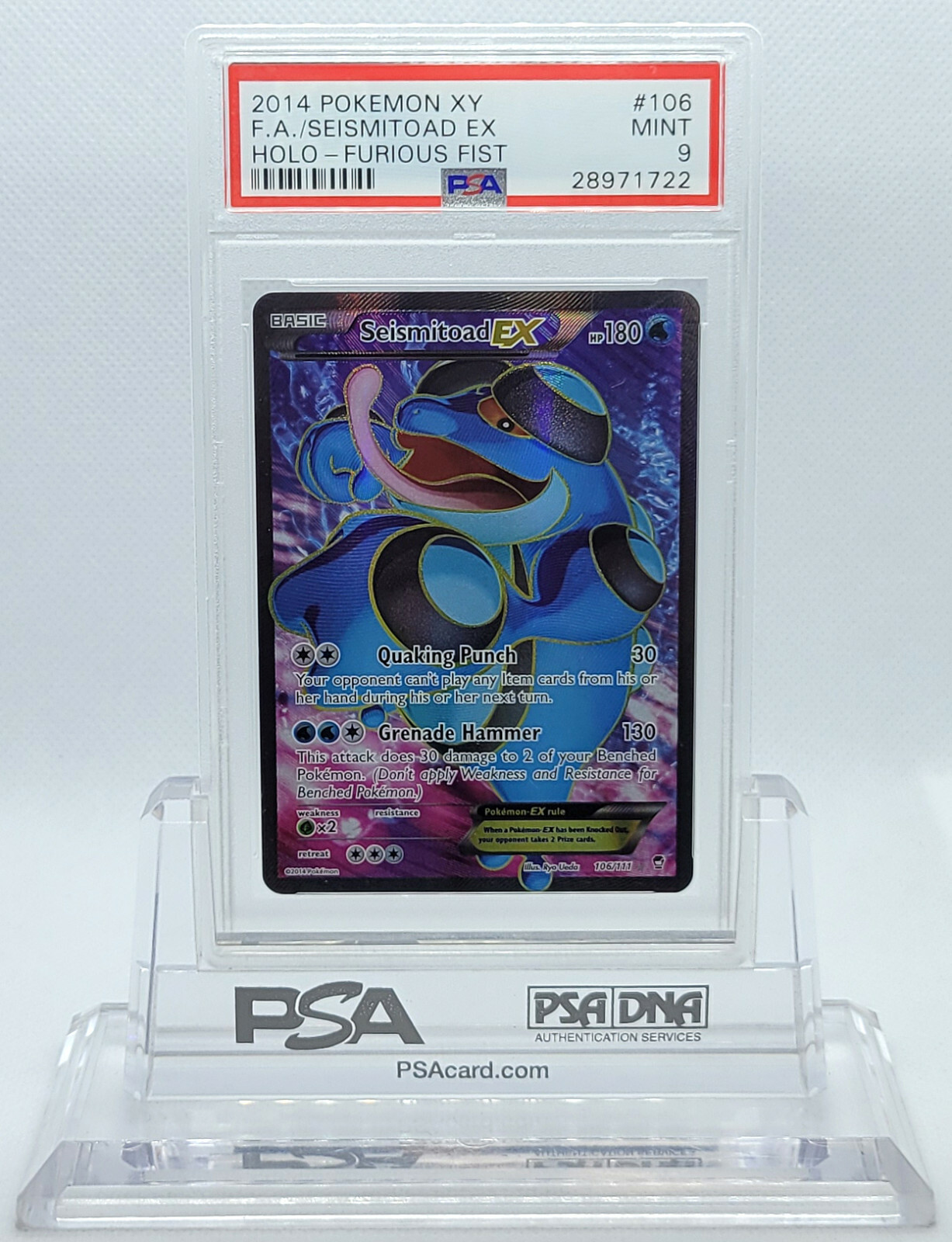 POKEMON XY BASE SEISMITOAD EX #106 FULL ART HOLO FOIL CARD