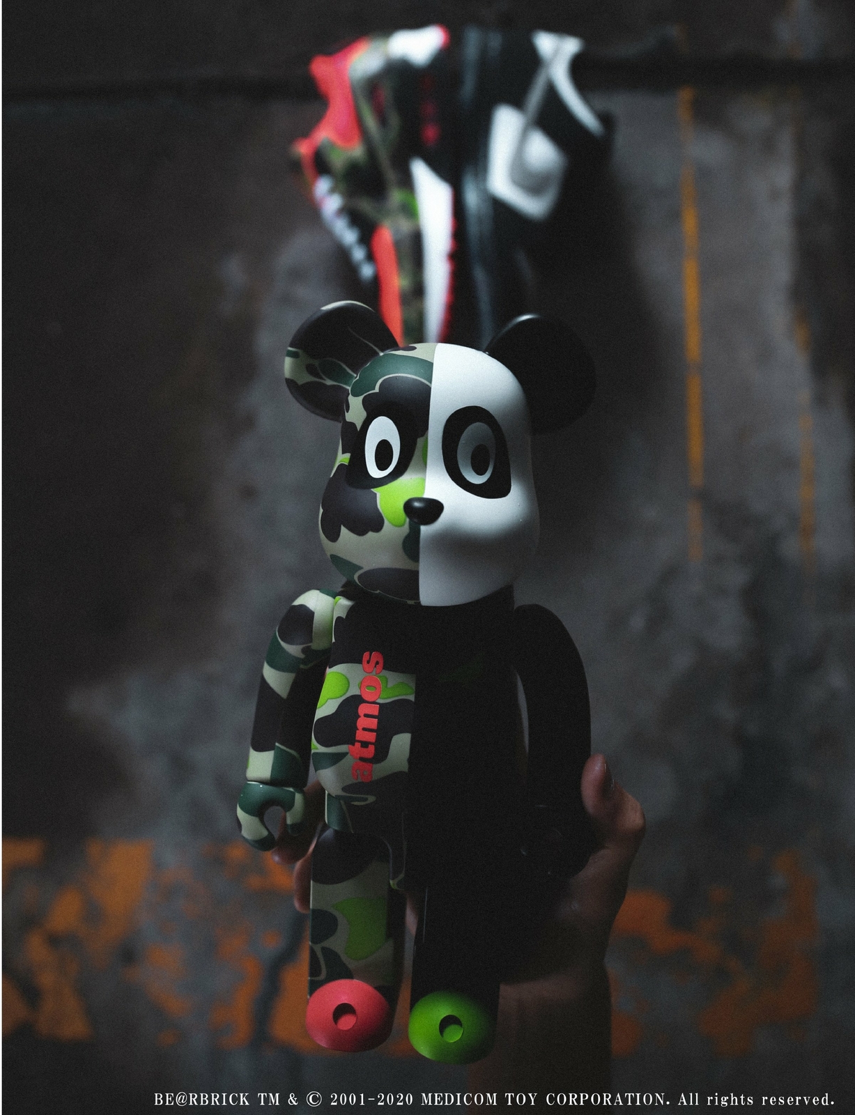 MEDICOM TOY BE@RBRICK atmos WHITE CHROME Ver. 1000% SILVER