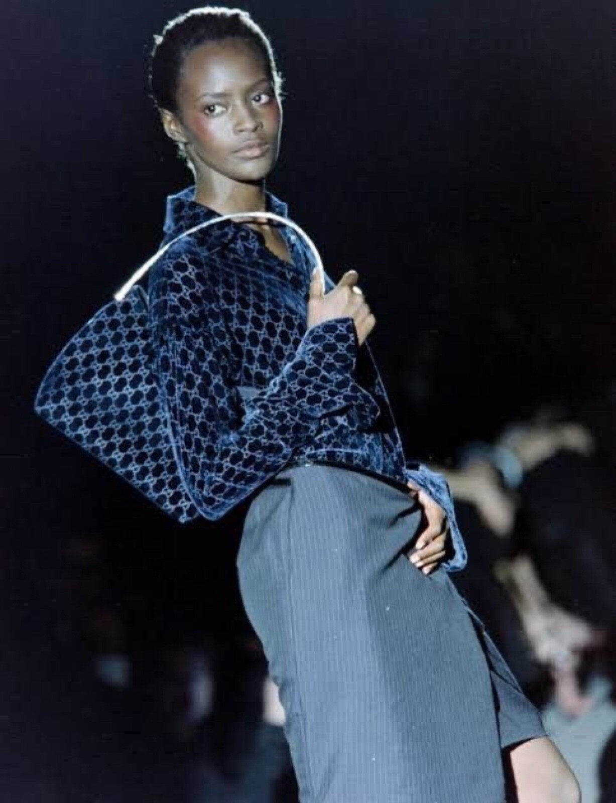 Rare 1997 Gucci by Tom Ford Runway Velvet Shoulder Bag