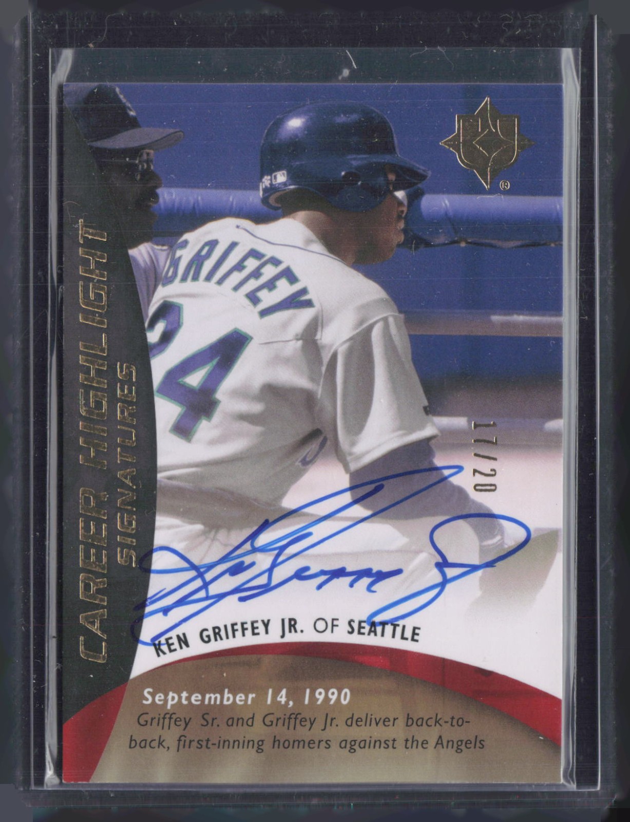 2009 Ultimate Collection Career Highlight Gold Ken Griffey Jr 17/20 Auto