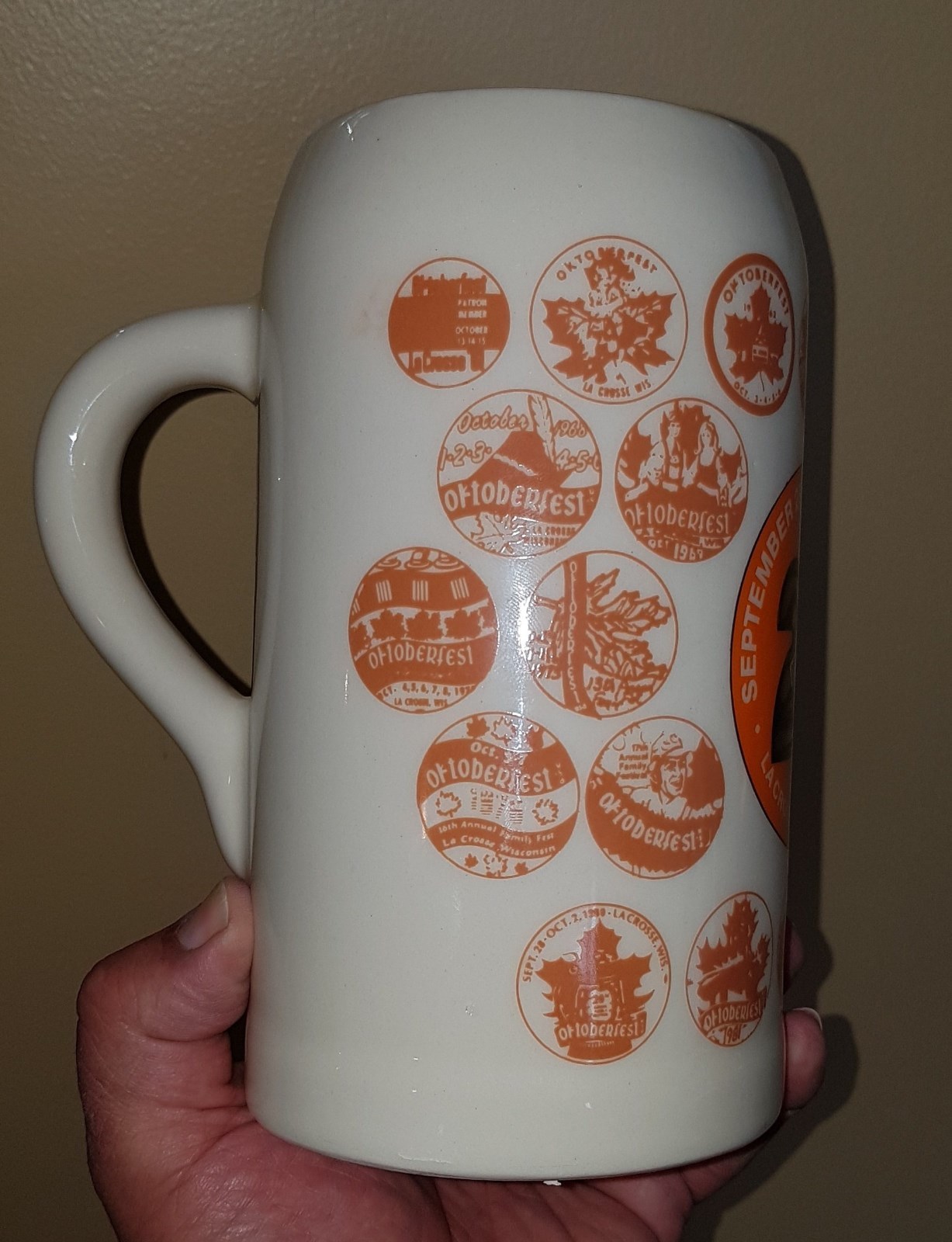 Genuine Original 1985 Octoberfest Mug Beer Stein Mint Condition LACROSSE WISCONS