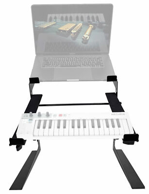 Rockville Dual Shelf Laptop+Controller Stand for Arturia KeyStep Keyboard