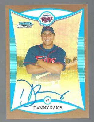 Danny Rams 2008 Bowman Chrome Prospects Gold Refractors AU 23/50 Card# BCP-258