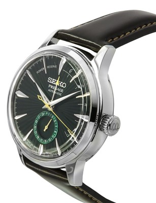 Pre-owned Seiko Presage Cocktail Time Midnight Mockingbird Green Dial Ssa459j1 Mens Watch