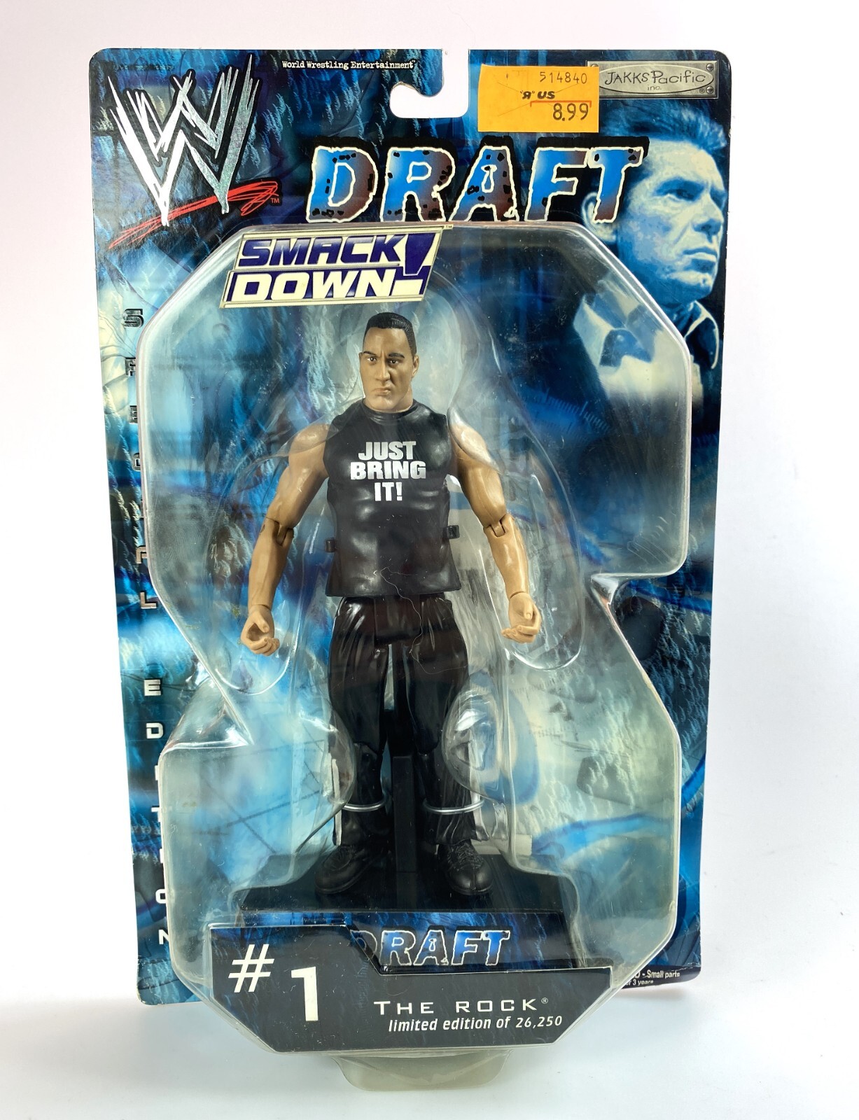 The Rock WWE Jakks Draft Smackdown #1 Action Figure New 2002 The Rock WWE Jakks Draft Smackdown #1 Action Figure New 2002
