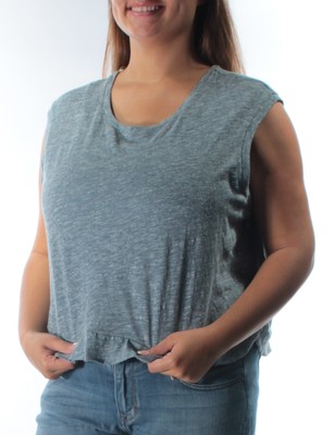 

RACHEL ROY Женский серый топ без рукавов с круглым вырезом Размер