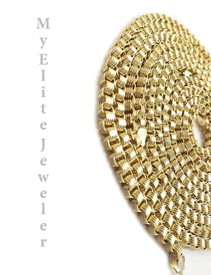 Pre-owned My Elite Jeweler 10k Yellow Gold Byzantine Chain Necklace 18" - 30" Inch 5mm Real 10kt For Men's