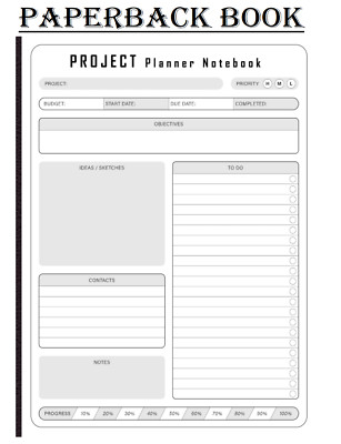Project Planner Notebook: Project Management Workbook With Checklist....