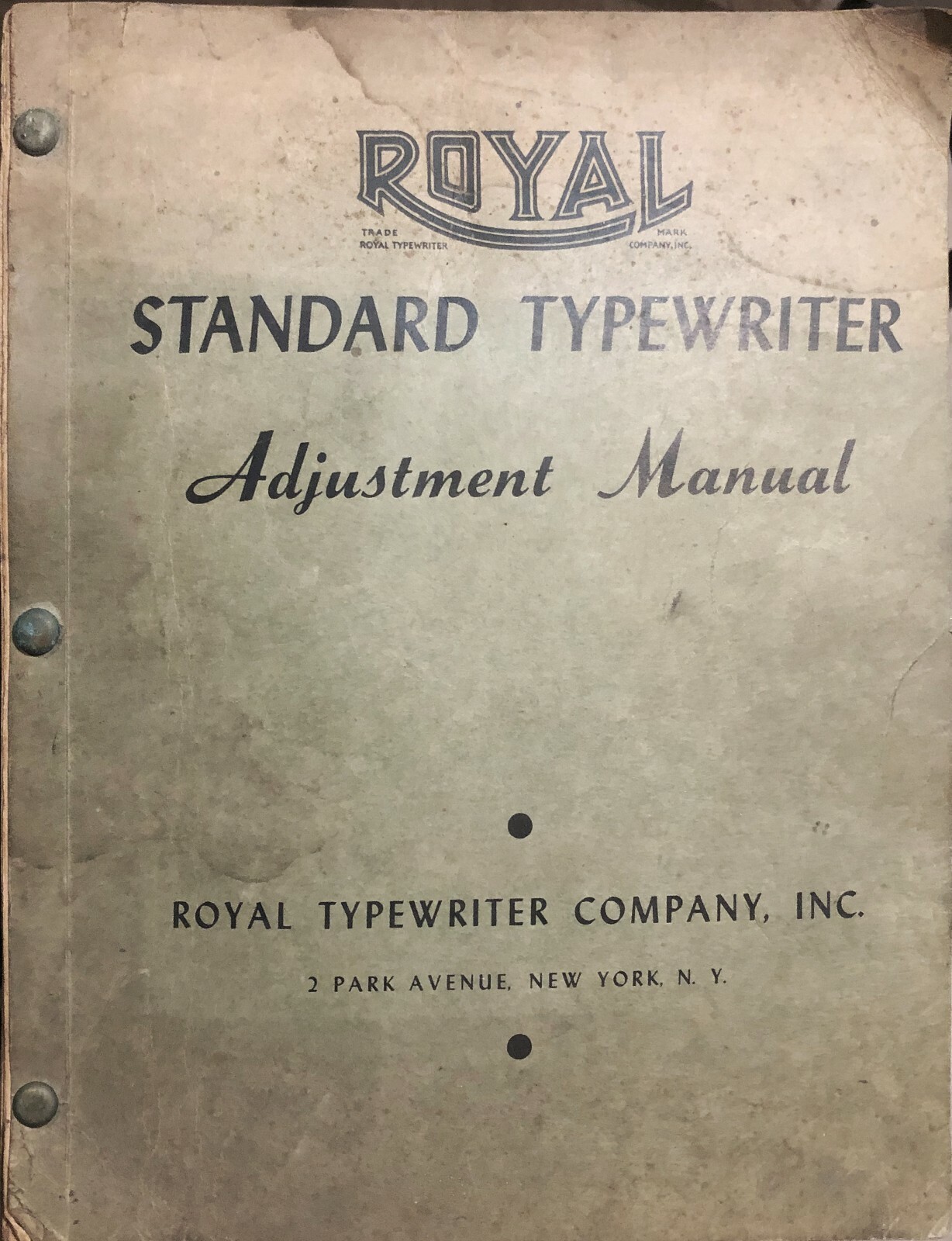 Royal Typewriter Repair Manual Pdf