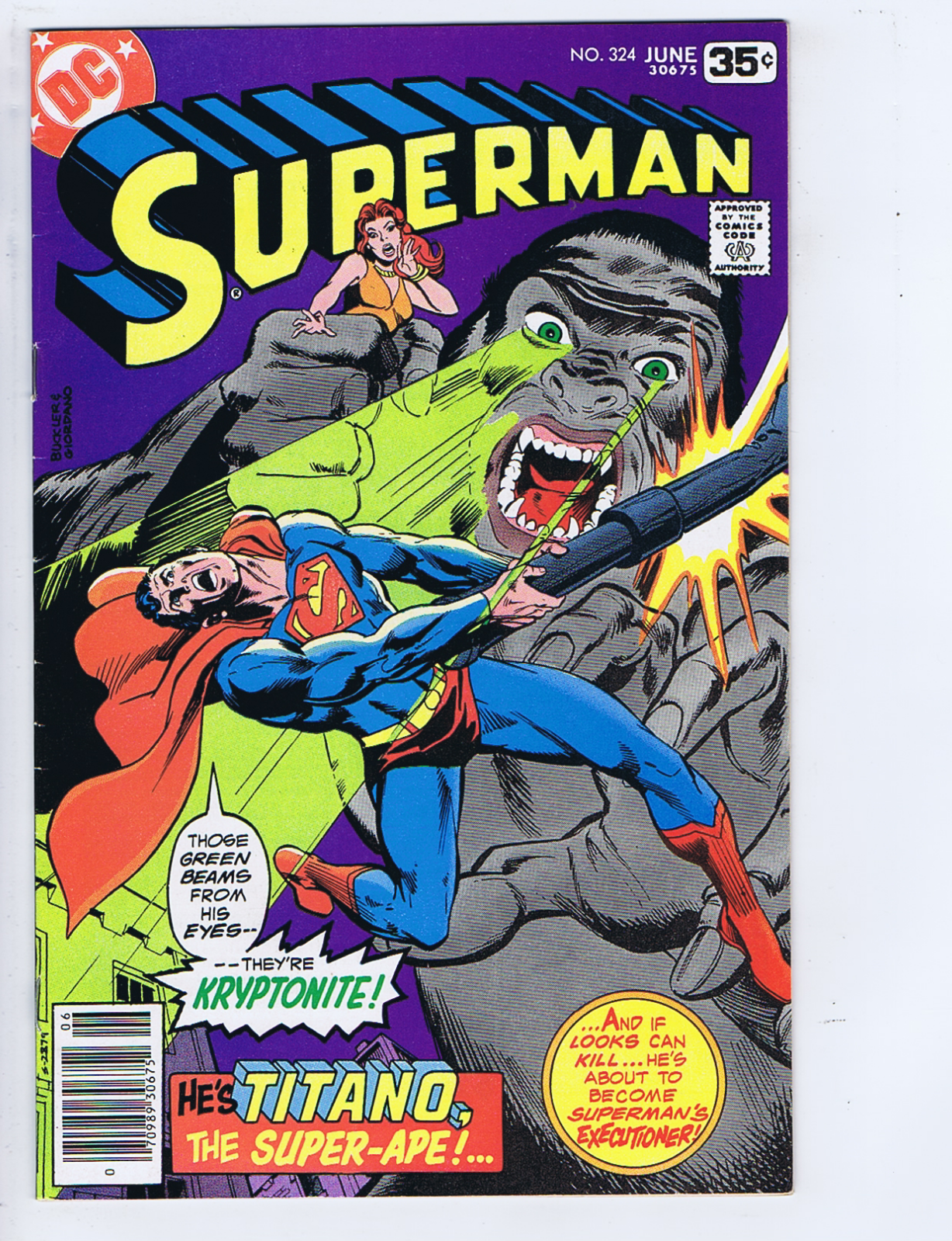 Superman #324 DC 1978 Beware the Eyes that Paralyze ! Titano