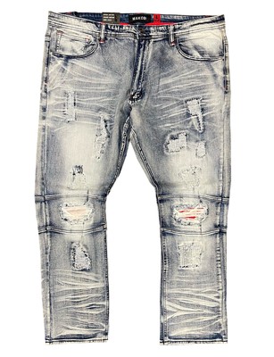 

Мужские рваные джинсы Makobi Big and Tall Light Wash
