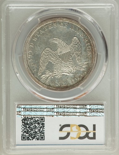 1840 US Seated Liberty Silver Dollar $1 - PCGS MS62