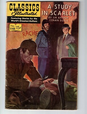 Classics Illustrated - No 110 - Study in Scarlet - Vintage Comic Sherlock Holmes