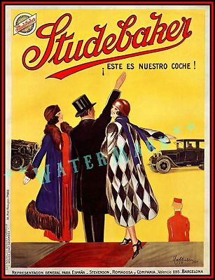 Studebaker Car 1925 Vintage Poster Print Spanish Classic Car Advertisement