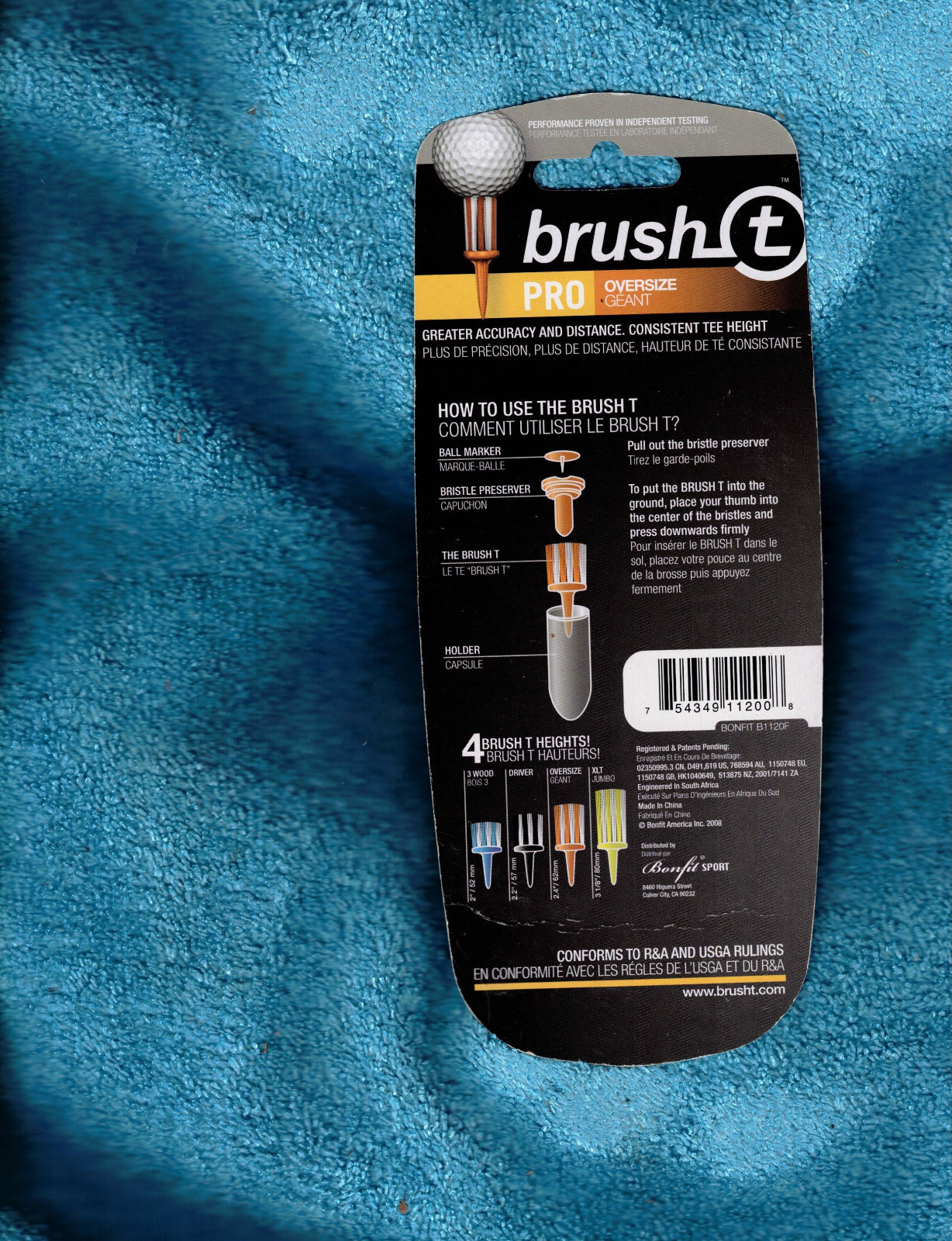 New Brush T Golf Tees Oversize 2.4 in 2 packages of 3 Pro Geant Free Shipping