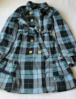 JUICY COUTURE Girls Regal Scotty Plaid Coat Size 10 Classic Long Sleeves Winter