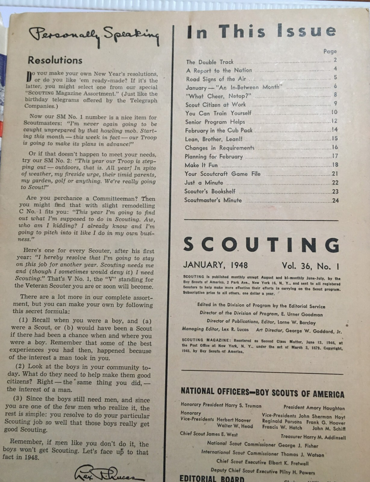 Vintage Scouting Magazine January 1948 BSA Used