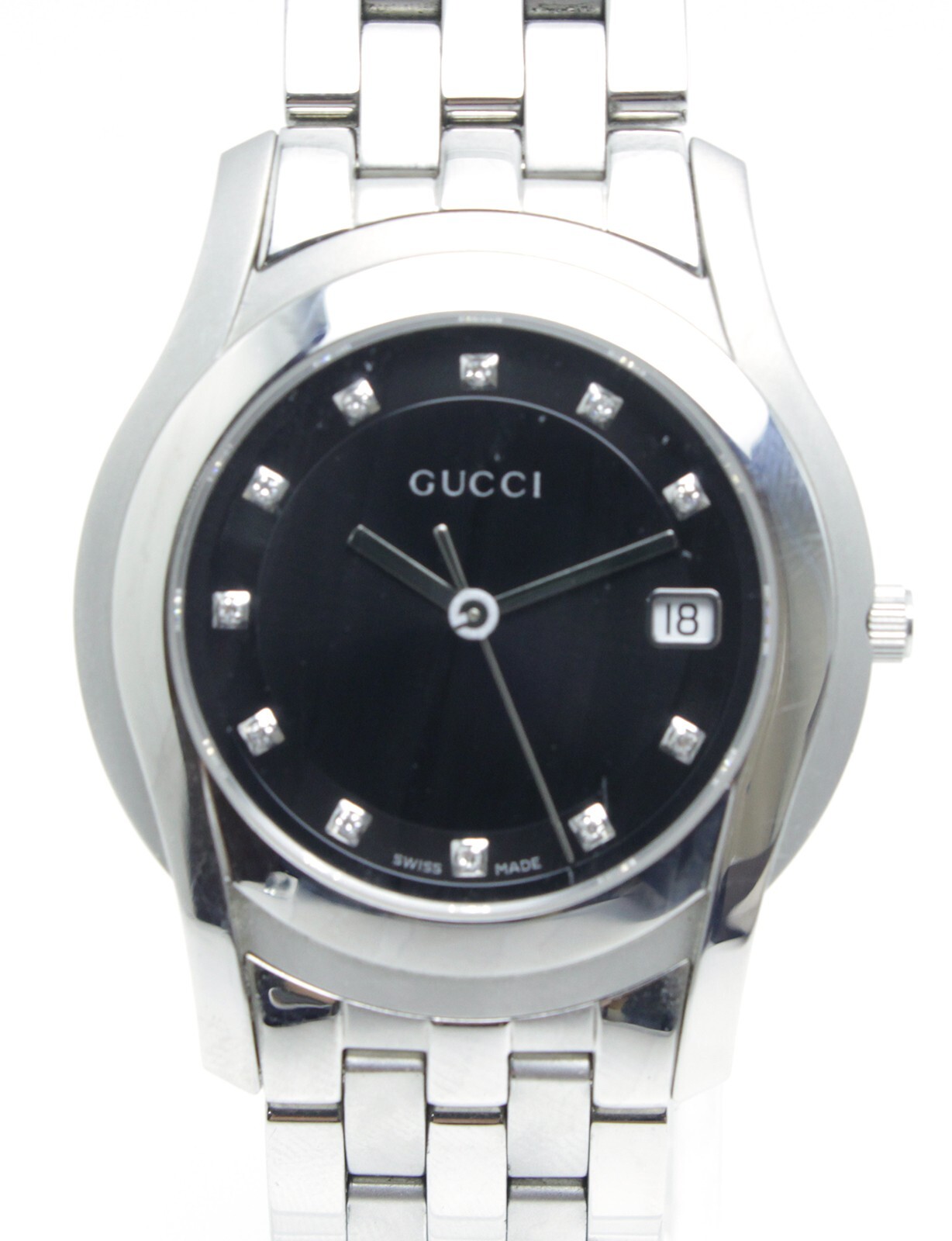 94【美品】GUCCI 時計　メンズ　5500M シンプル　デイト　シルバー 94【美品】GUCCI 時計 メンズ 5500M シンプル デイト シルバー