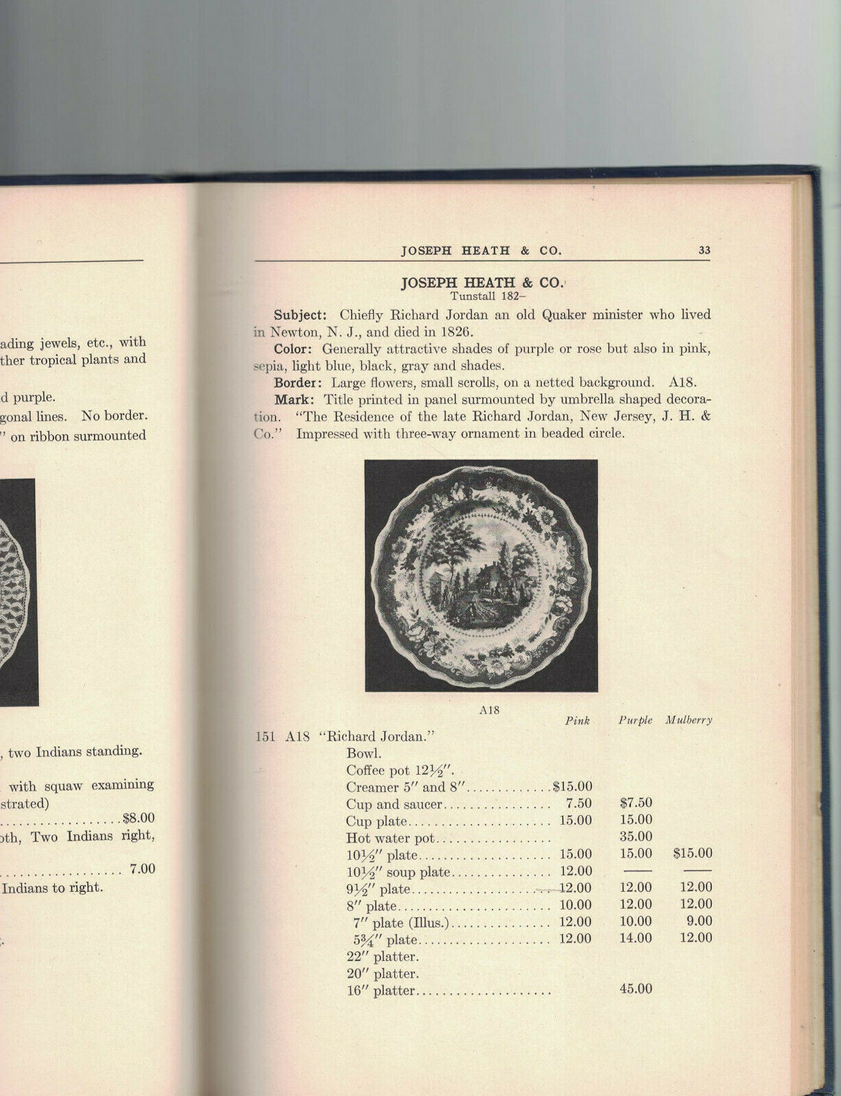 The Standard Catalogue of Anglo-American China 1810-1850 Laidacker, 1938 HC