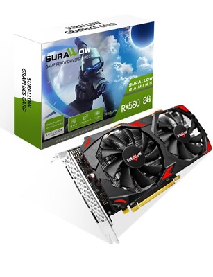 New Radeon RX 580 GPU/8GB/GDDR5/2048SP/256bit/PCIE 3.0/Red Color/Surallow brand
