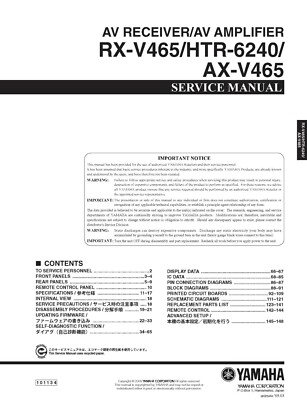 Service Manual-Anleitung für Yamaha AX-V465,RX-V465,HTR-6240 