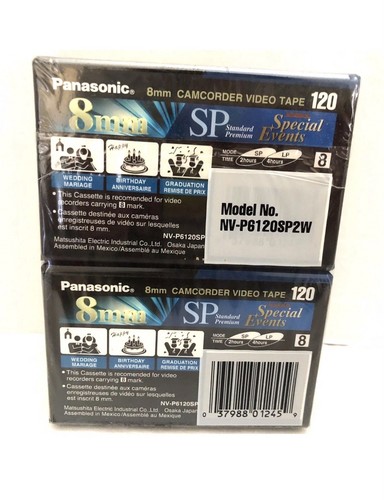Brand New Package Of 2 Panasonic 8mm Camcorder Tapes Factory Sealed